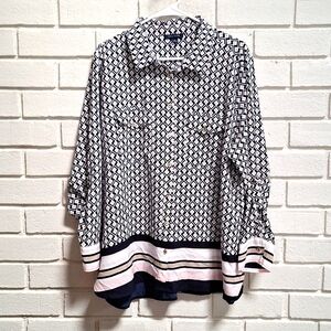 Tommy Hilfiger Gold Button-Up Long Sleeve Blouse. Size XL NWOT